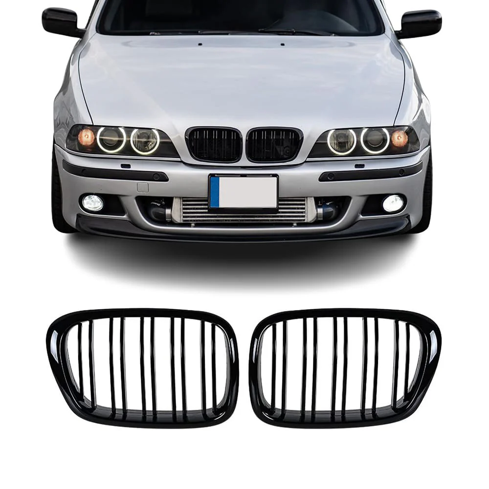 BMW E39 95-03 kiiltävän mustat tuplaripa M5-look munuaiset