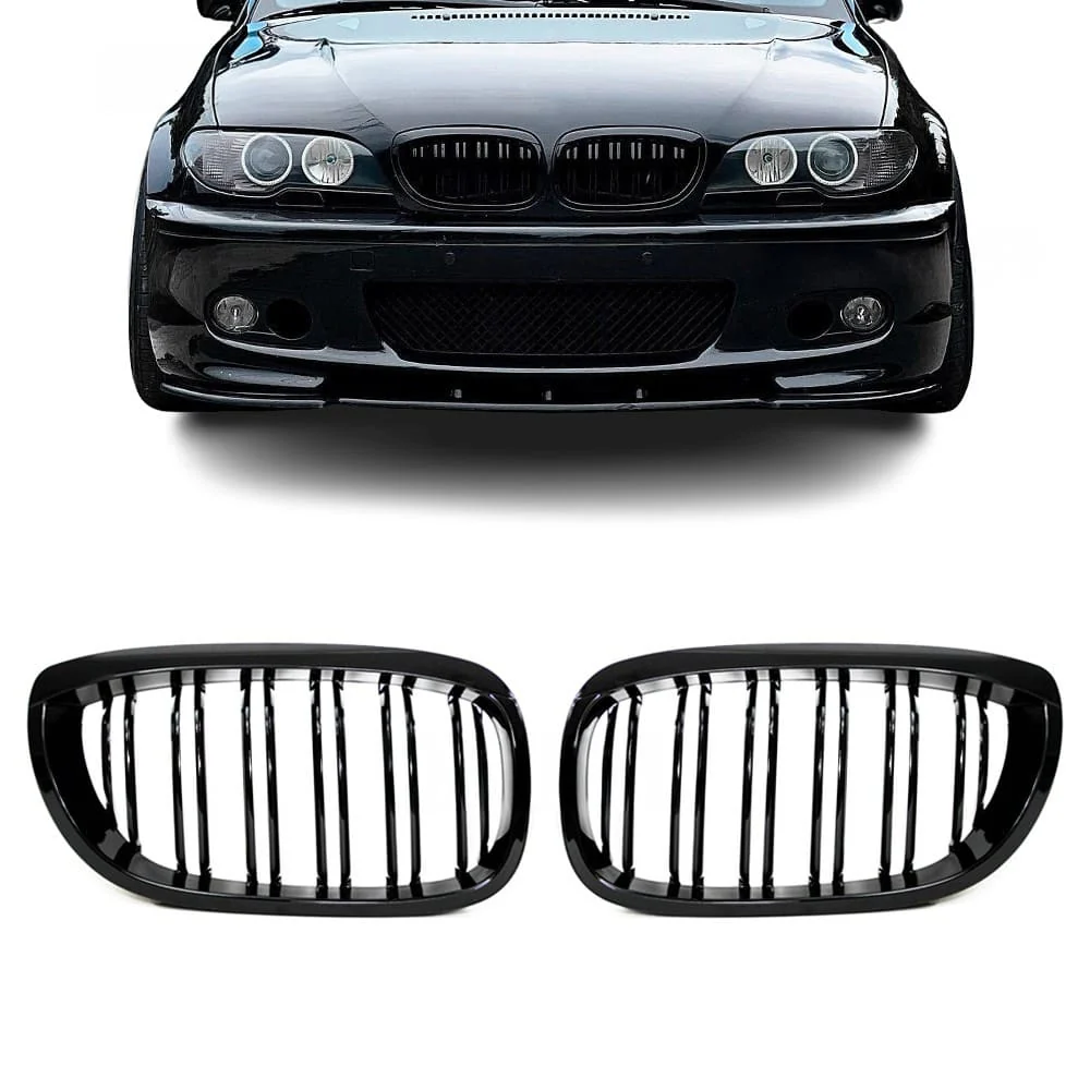 Bmw E46 Coupe/Avo 03-06 M-look kiiltävän mustat munuaiset