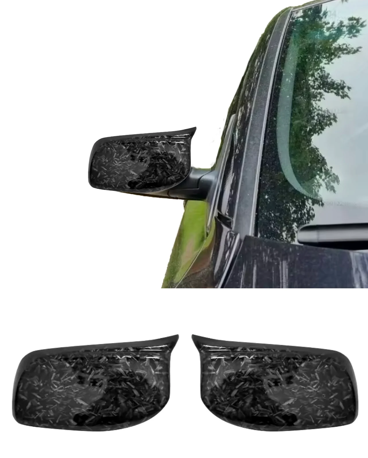 BMW E60 E61 E63 E64, Forged carbon look M-look peilinkuoret