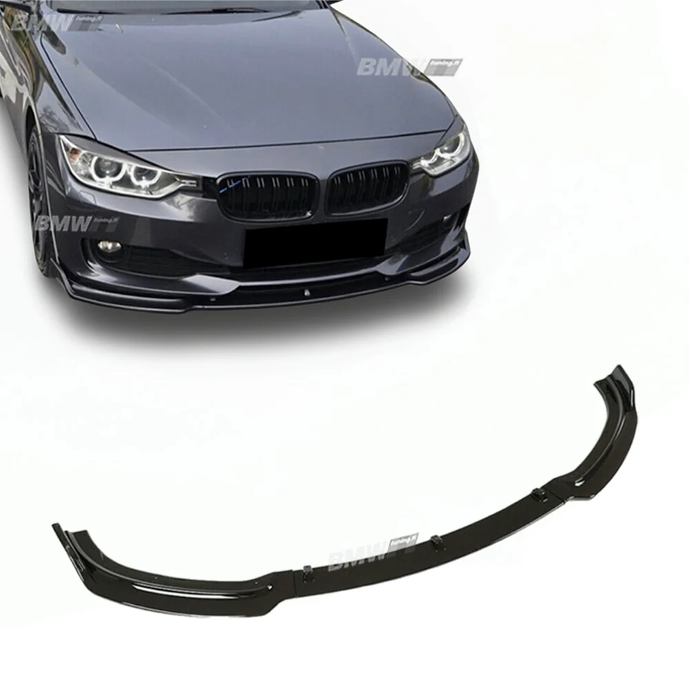 BMW F30 F31 LCI etupuskurin lippa kiiltävän musta vakio puskuriin