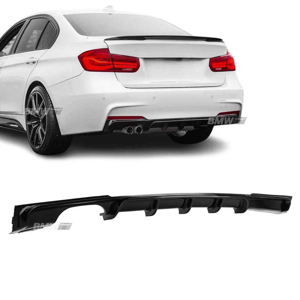 BMW F30 F31 M-Performance diffuusori M-Sport takapuskuriin, kiiltävän musta