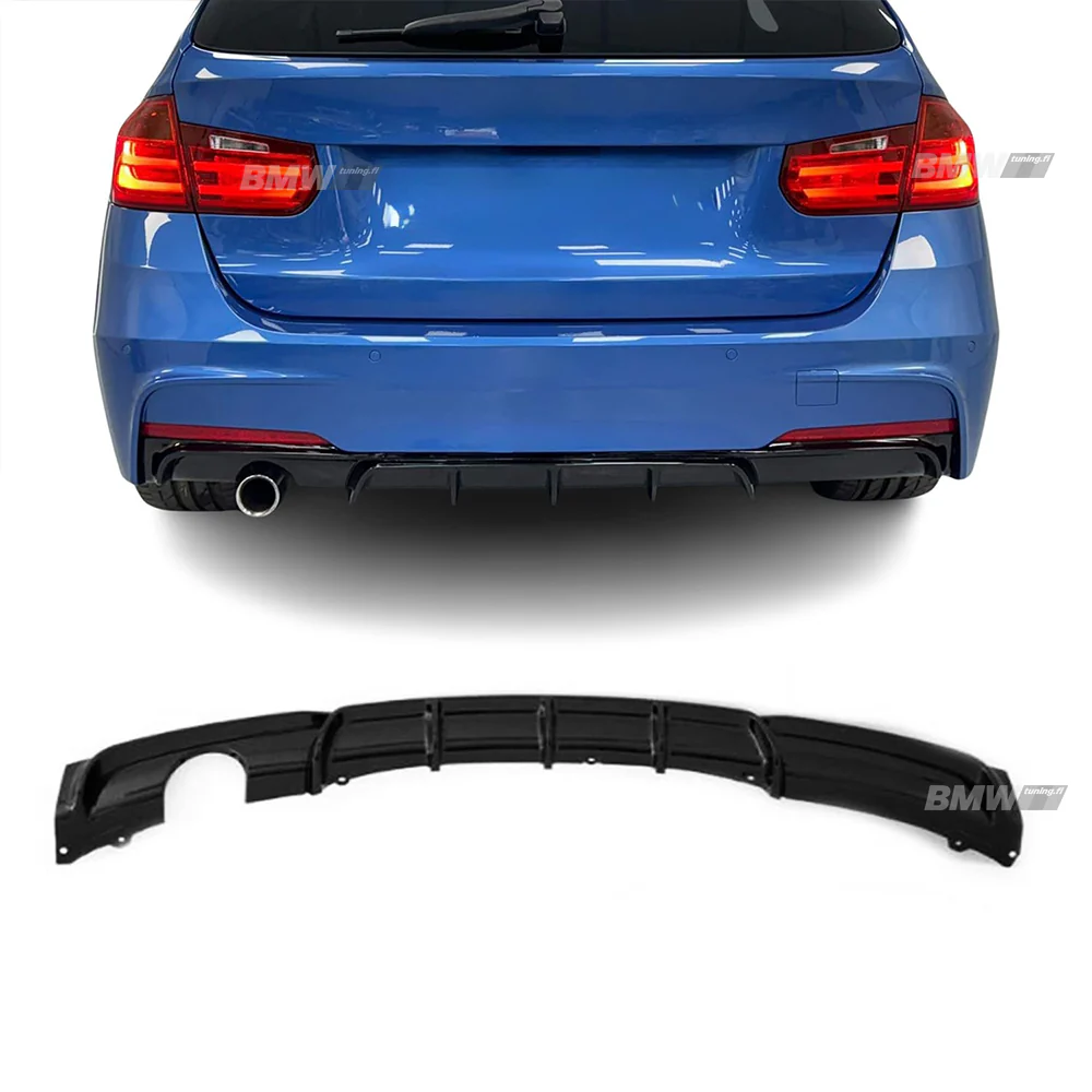 BMW F30 F31 M-Performance diffuusori M-Sport takapuskuriin, kiiltävän musta