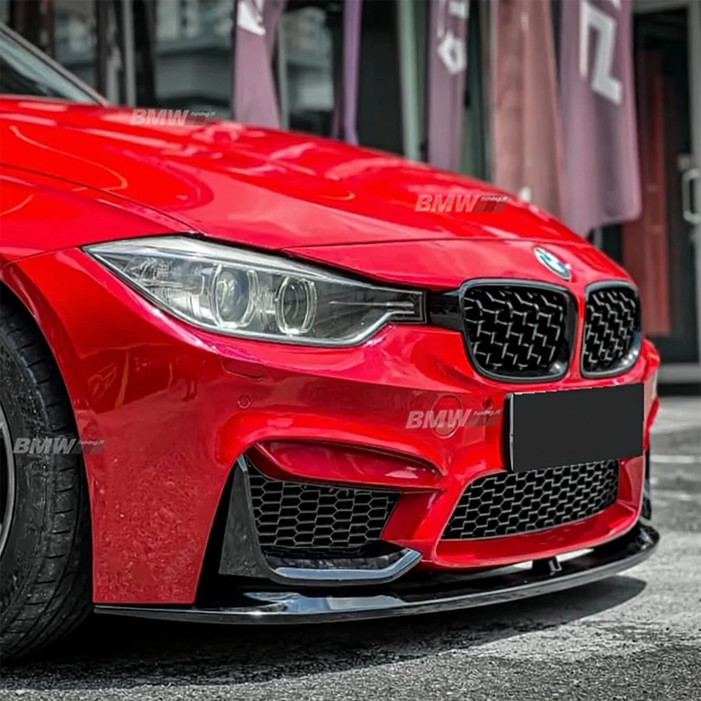 BMW F30/F31 M3-Look Etupuskurin etuspoileri kiiltävän musta - Image 3