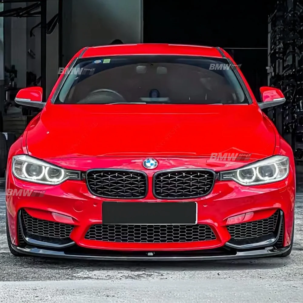 BMW F30/F31 M3-Look Etupuskurin etuspoileri kiiltävän musta - Image 4