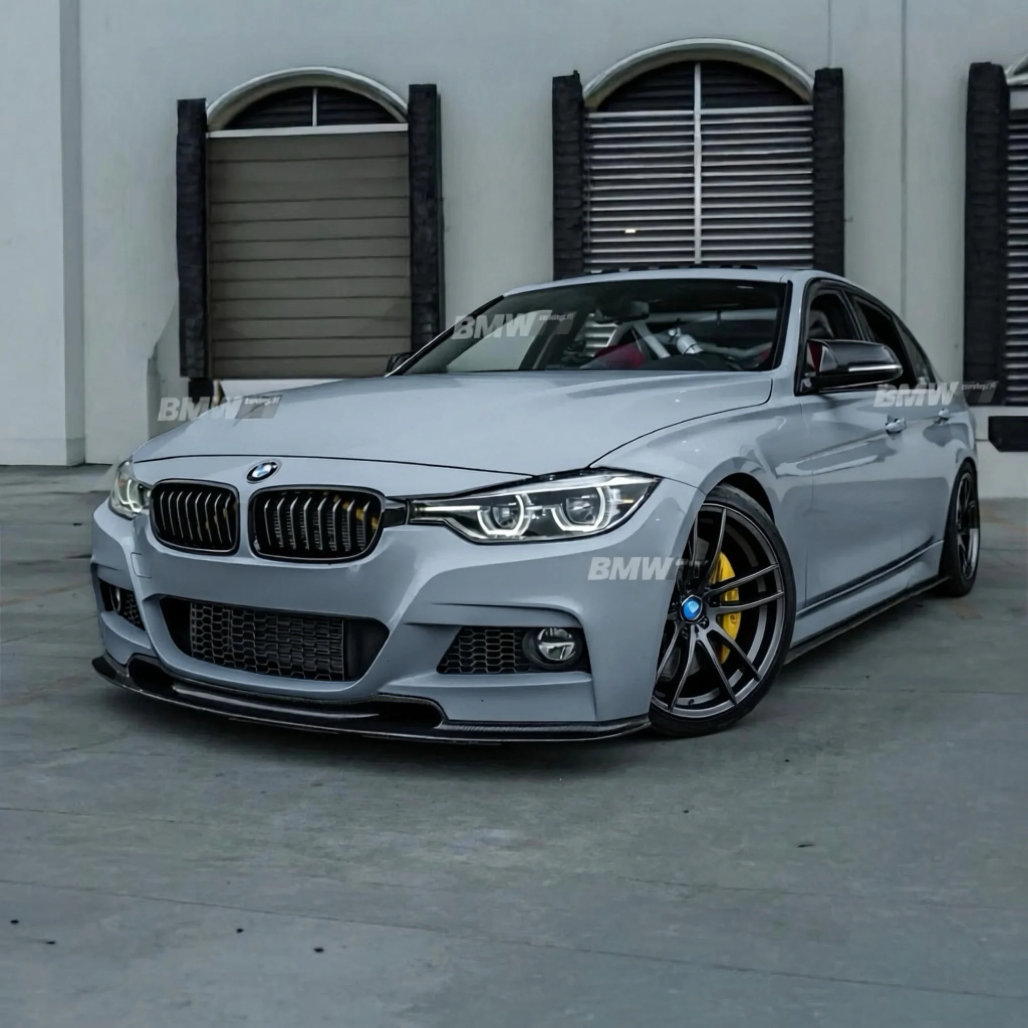 BMW F30 F31 V-style etupuskurin lippa kiiltävän musta - Image 4