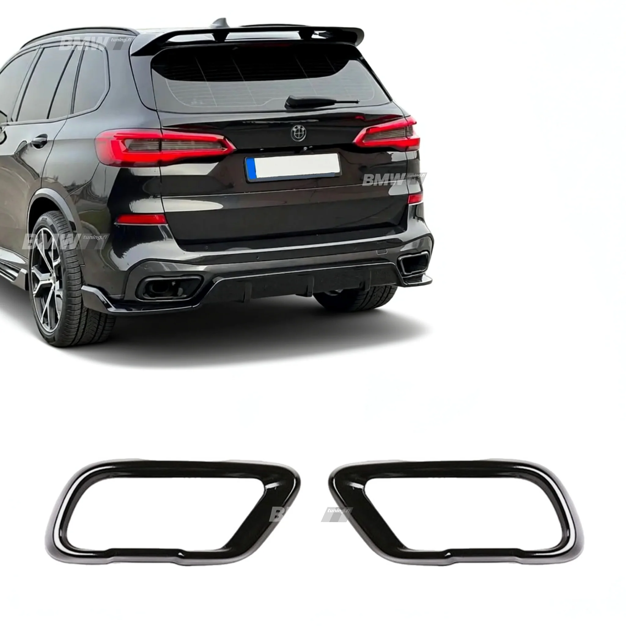BMW X5 G05 X6 X7 2018 → Putkenpäiden kiiltävän mustat kuoret