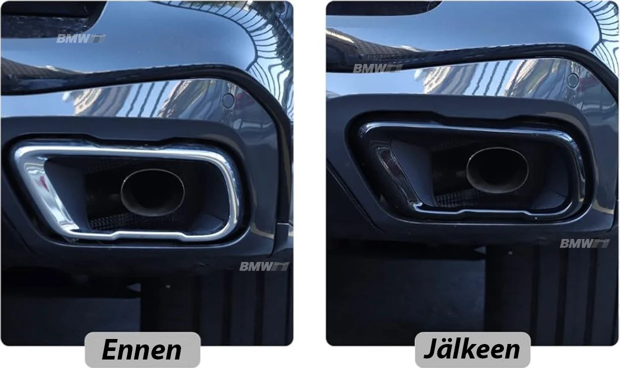 BMW X5 G05 X6 X7 2018 → Putkenpäiden kiiltävän mustat kuoret - Image 3