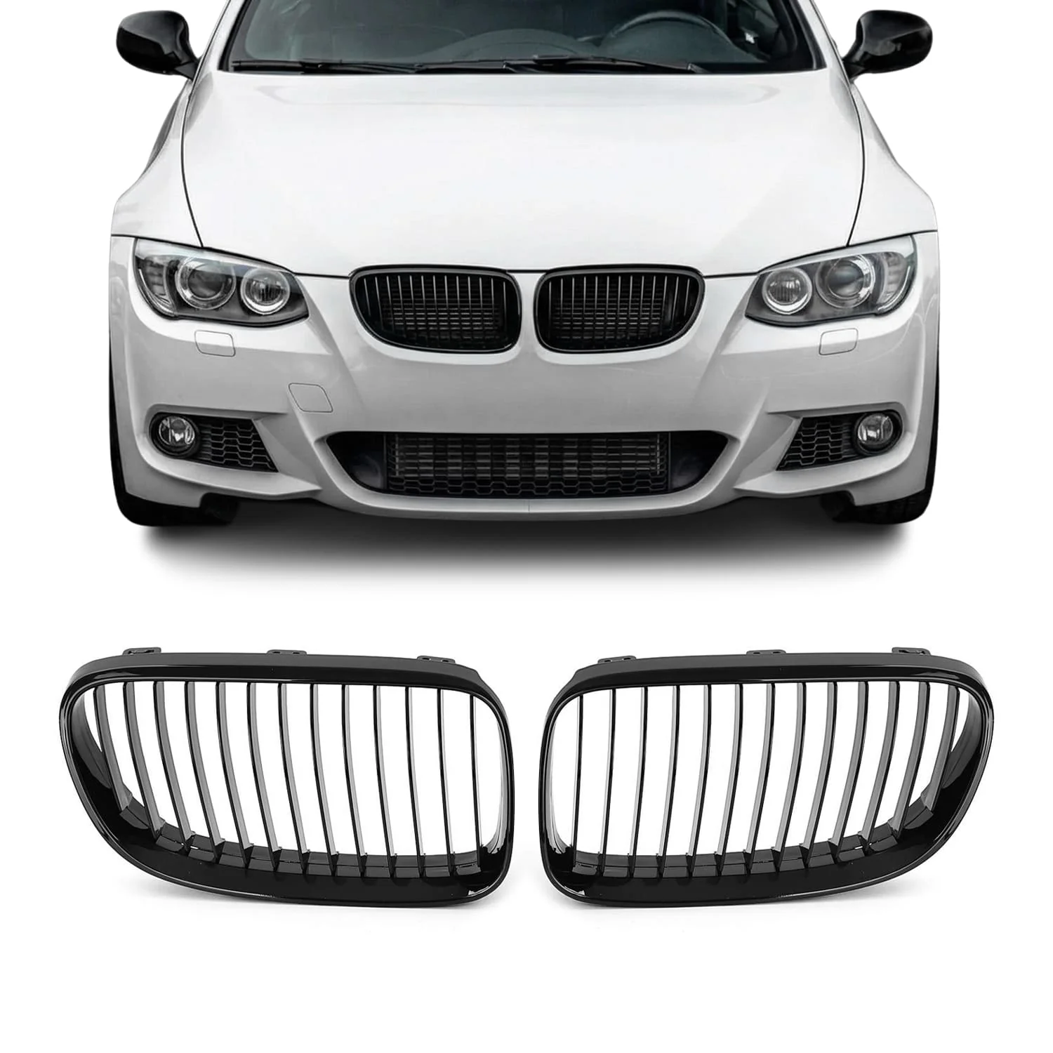 BMW E92 E93 LCI Kiiltävän mustat single munuaiset